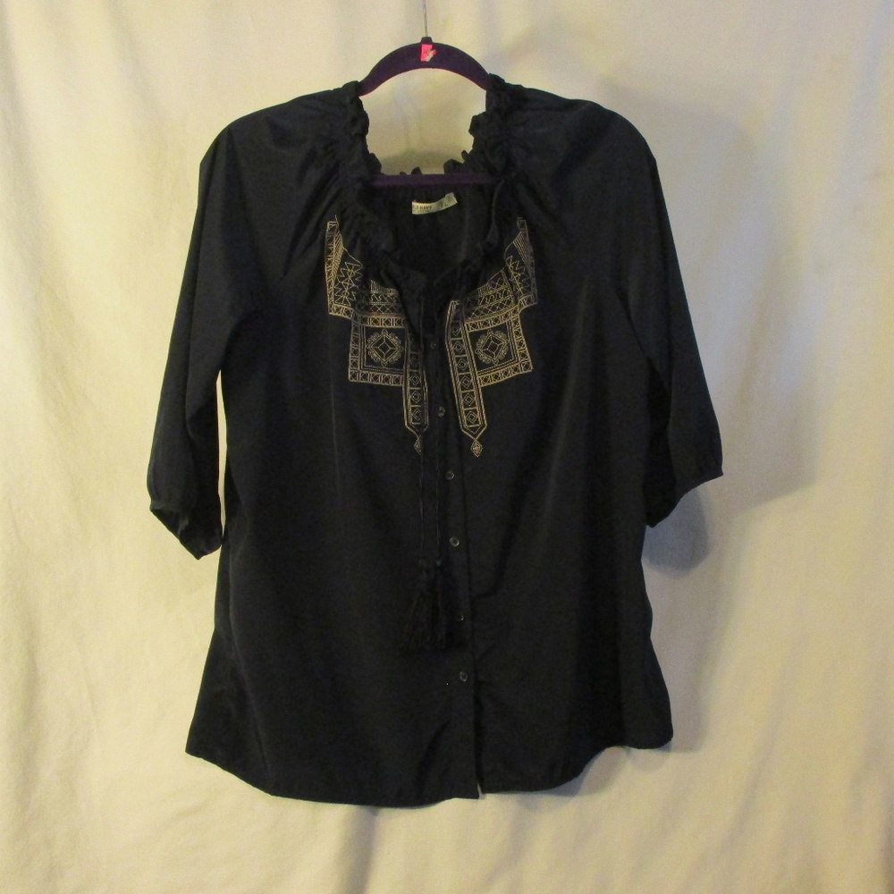 New Embroidered Tassel Blouse Shirt